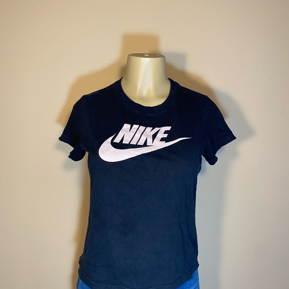 Black Tee with Pink Logo